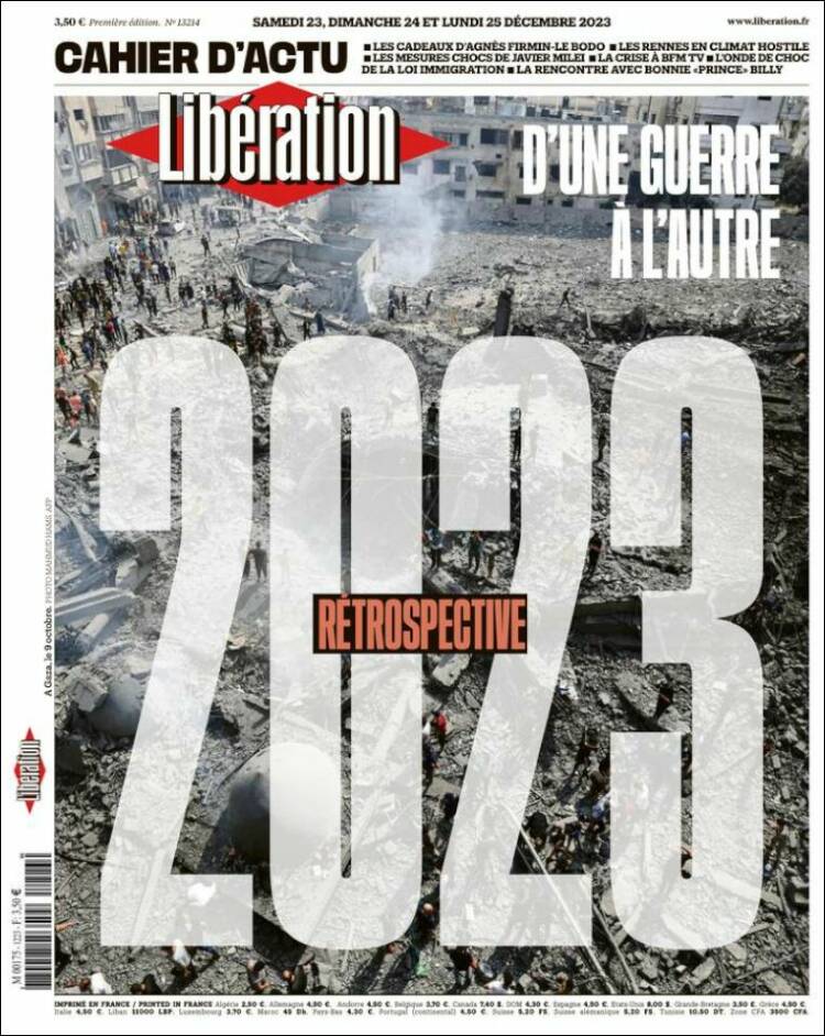 Portada de Libération (Francia)