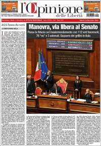 Portada de L'Opinione  delle Libertà (Italia)