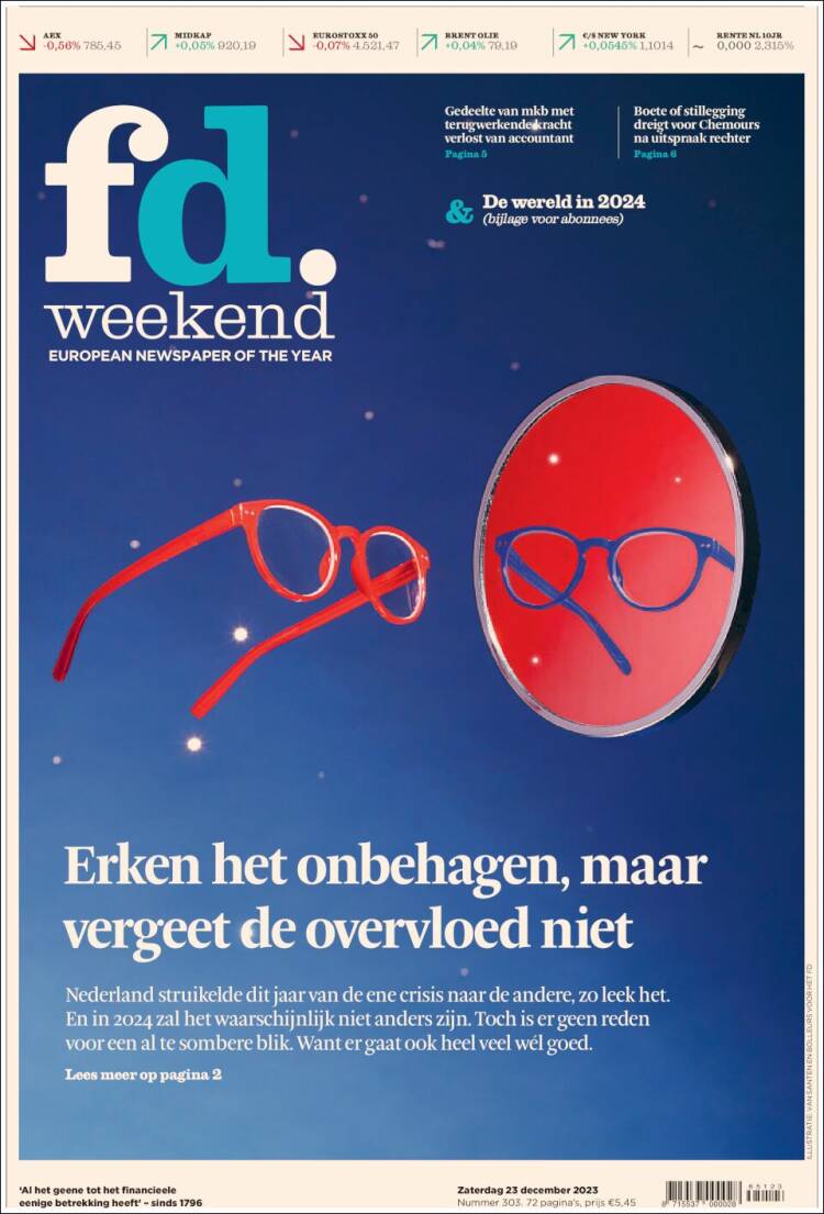 Portada de Het Financieele Dagblad (Pa&iacute;ses Bajos)