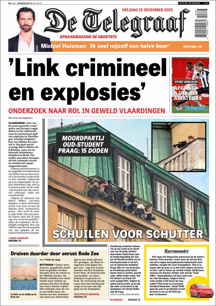 Portada de De Telegraaf (Pa&iacute;ses Bajos)