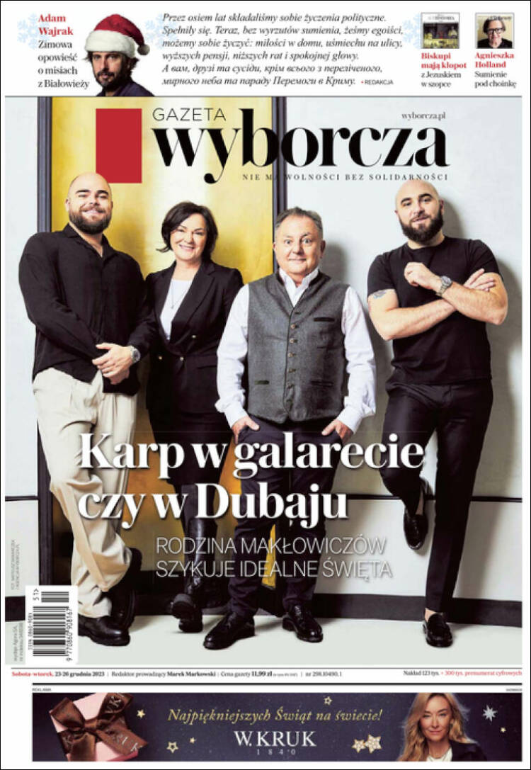 Portada de Gazeta Wyborcza (Polonia)