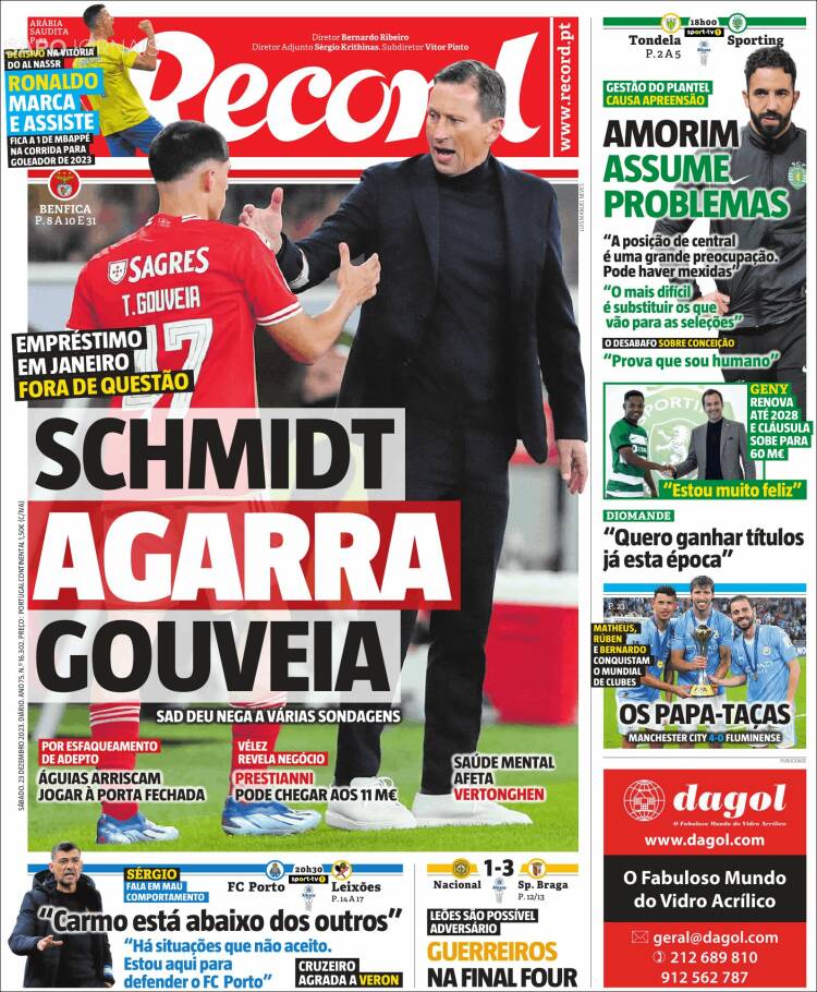 Portada de Jornal de Negócios (Portugal)