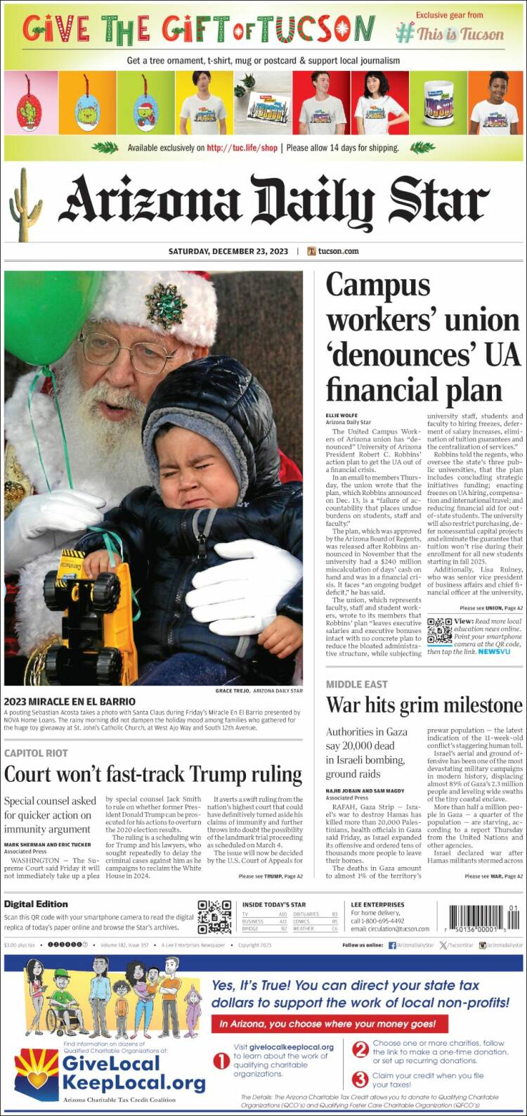Portada de Arizona Daily Star (USA)