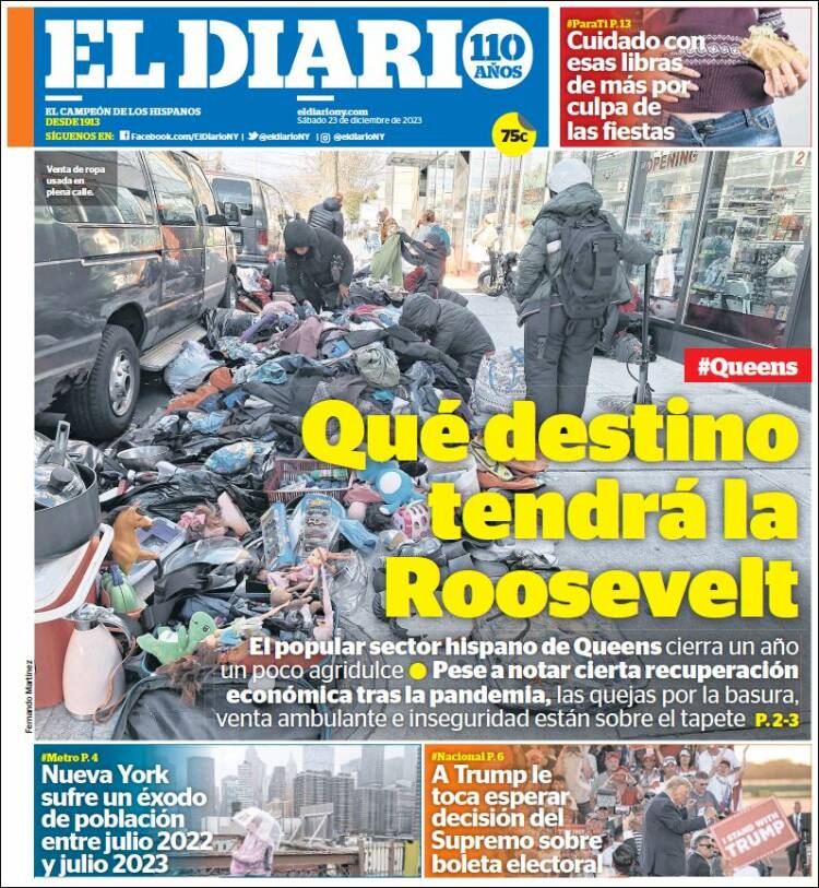 Portada de El Diario NY (USA)