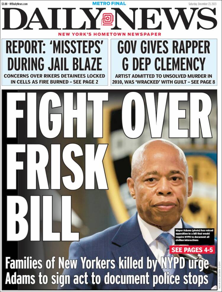 Portada de Daily News - New York (USA)