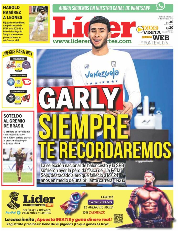 Portada de Lider en deportes (Venezuela)