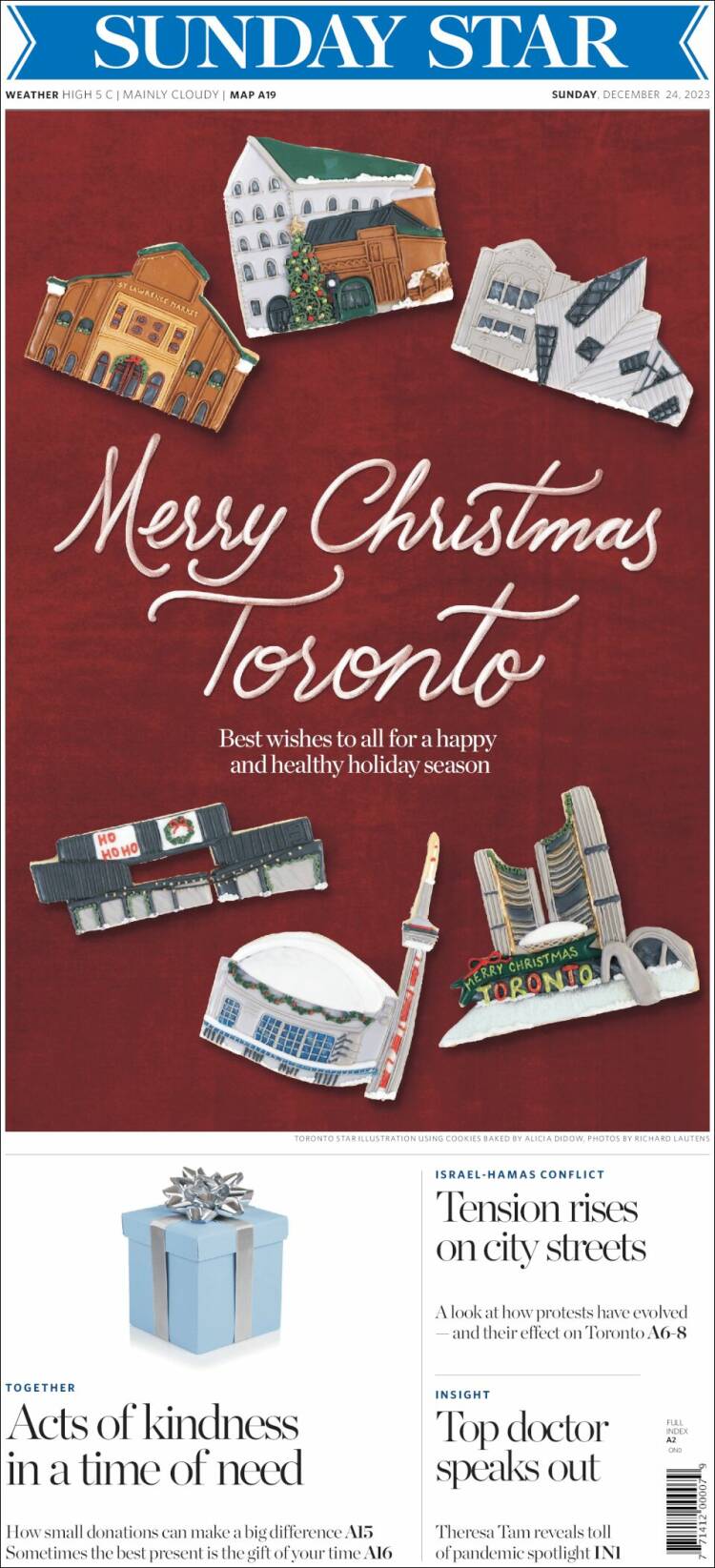 Portada de The Toronto Star (Canadá)