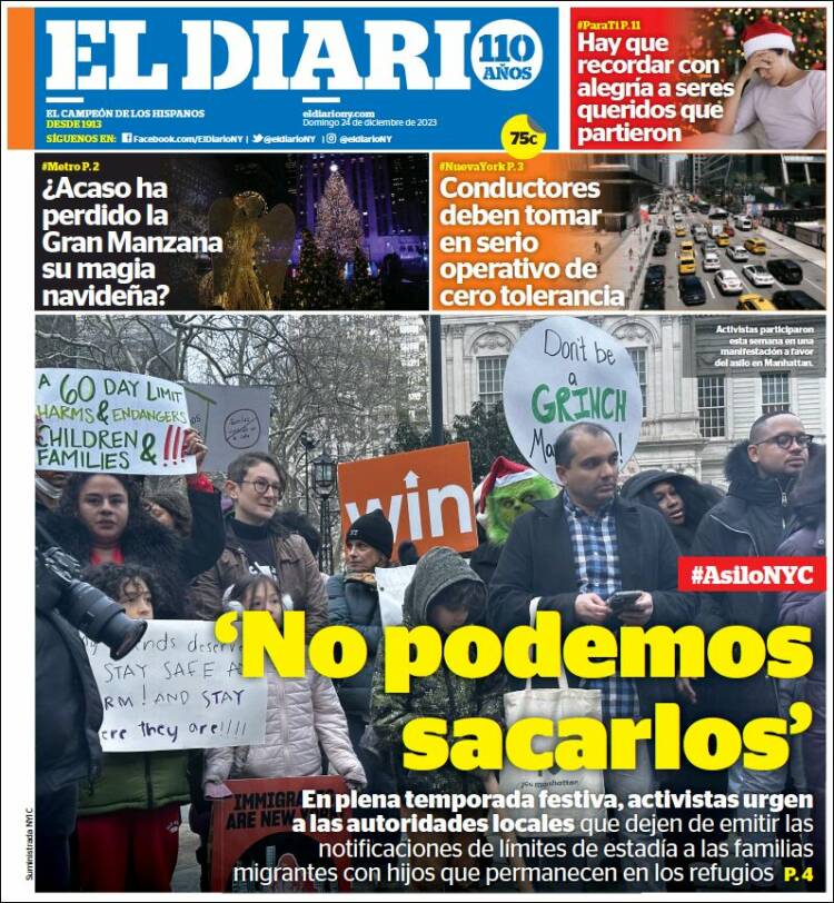 Portada de El Diario NY (USA)