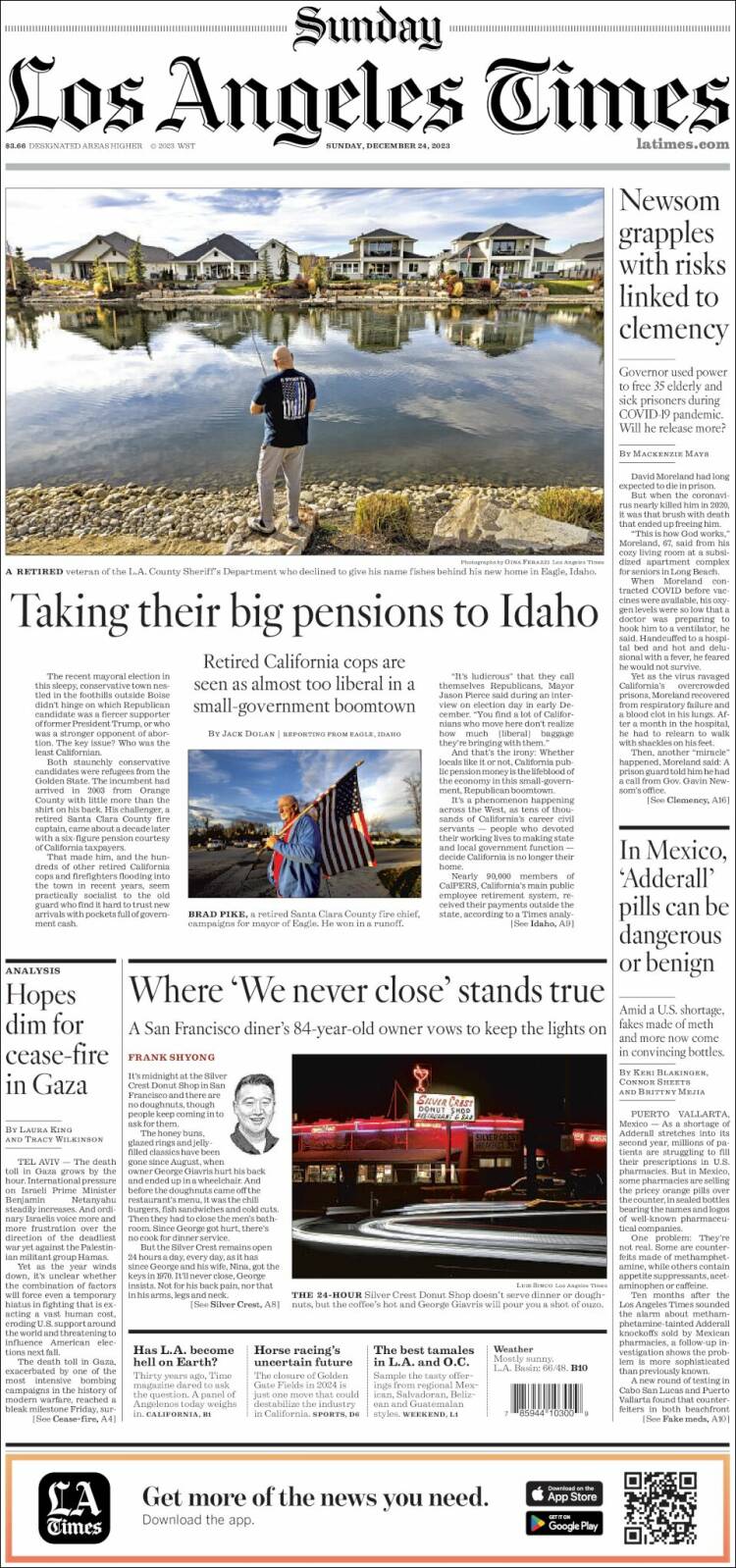 Portada de Los Angeles Times (USA)