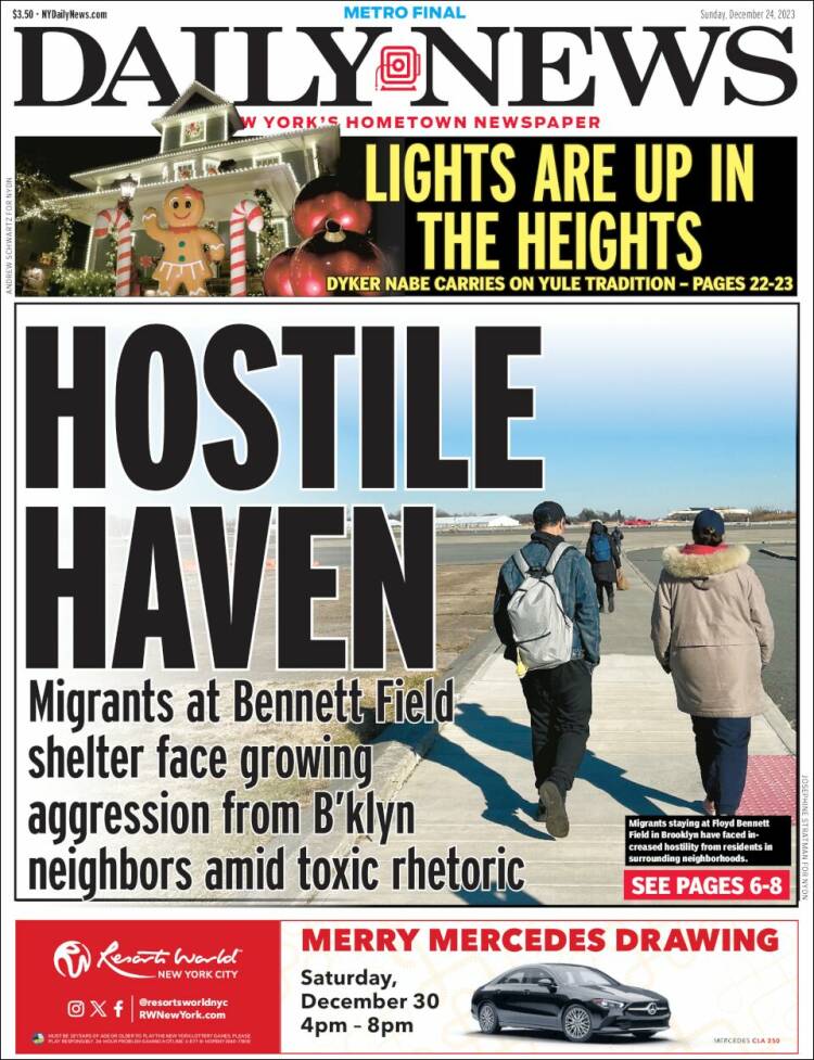 Portada de Daily News - New York (USA)