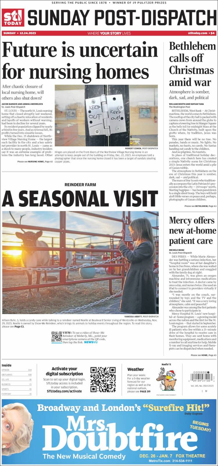 Portada de St. Louis Post-Dispatch (USA)