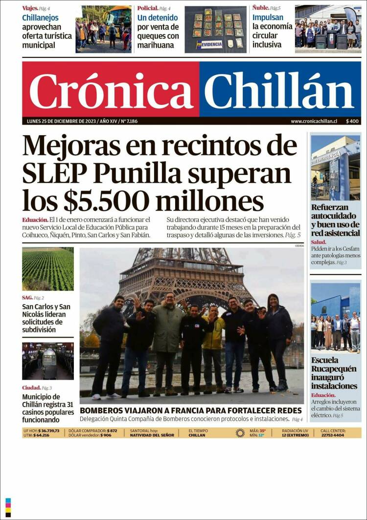 Portada de Crónica Chillán (Chile)
