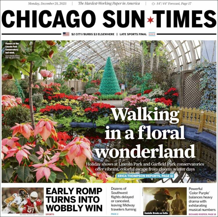 Portada de Chicago Sun-Times (USA)