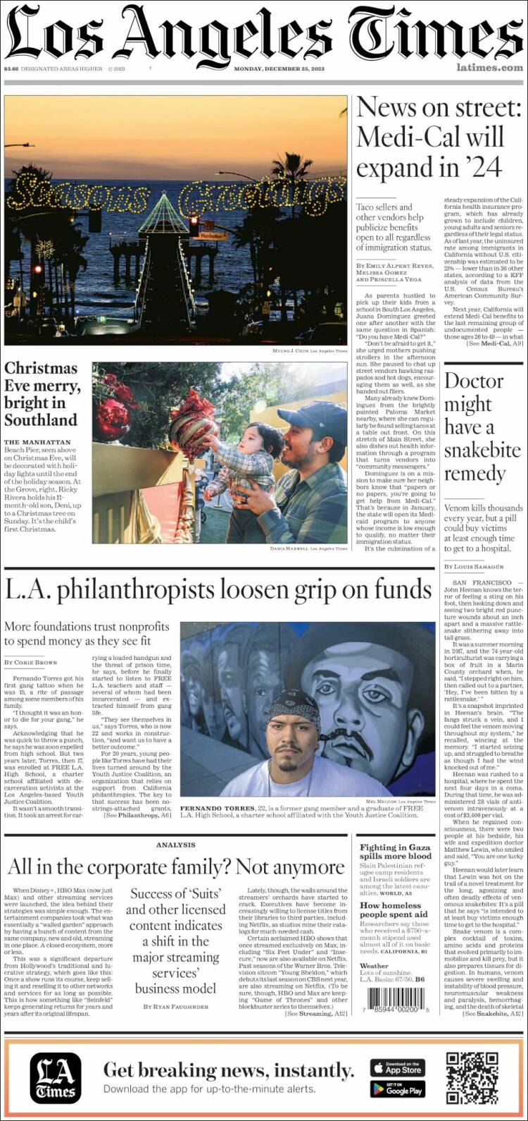 Portada de Los Angeles Times (USA)
