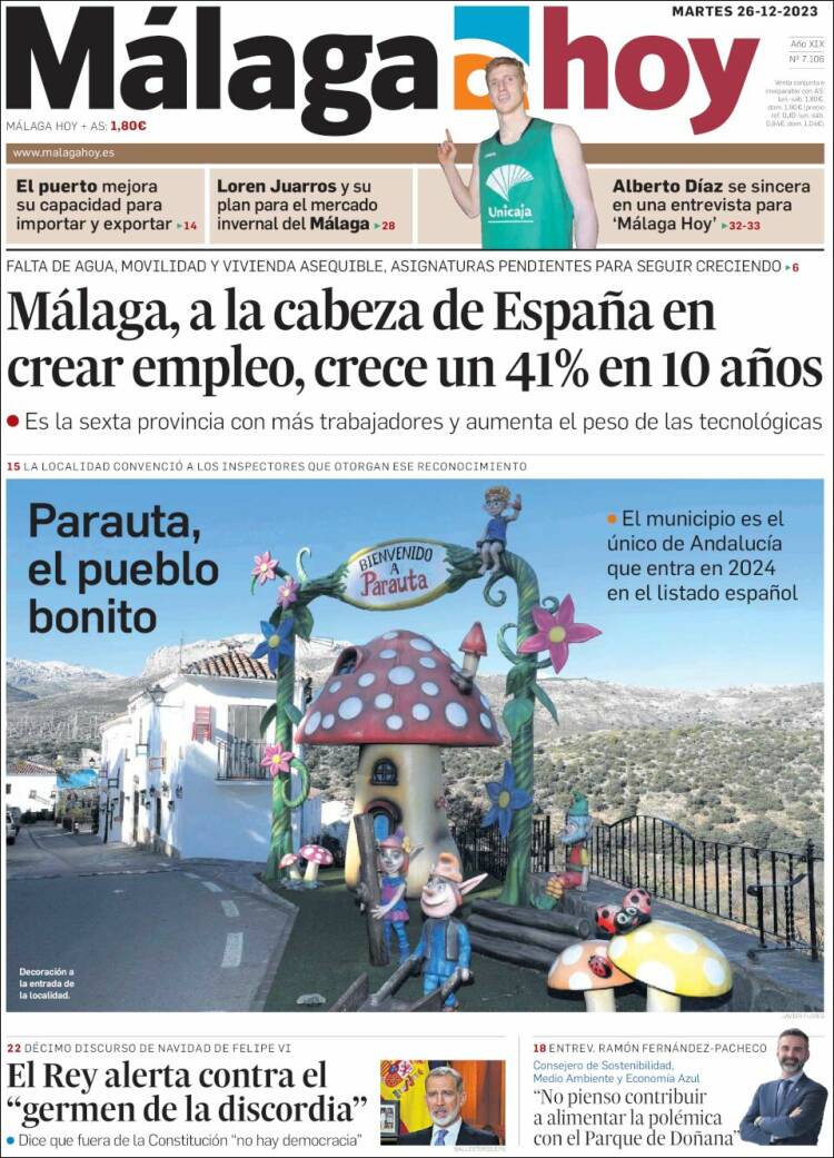 Portada de Málaga Hoy (España)