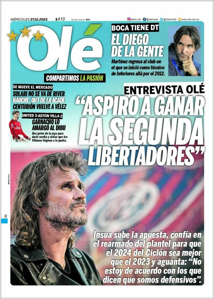 Portada de Olé (Argentina)