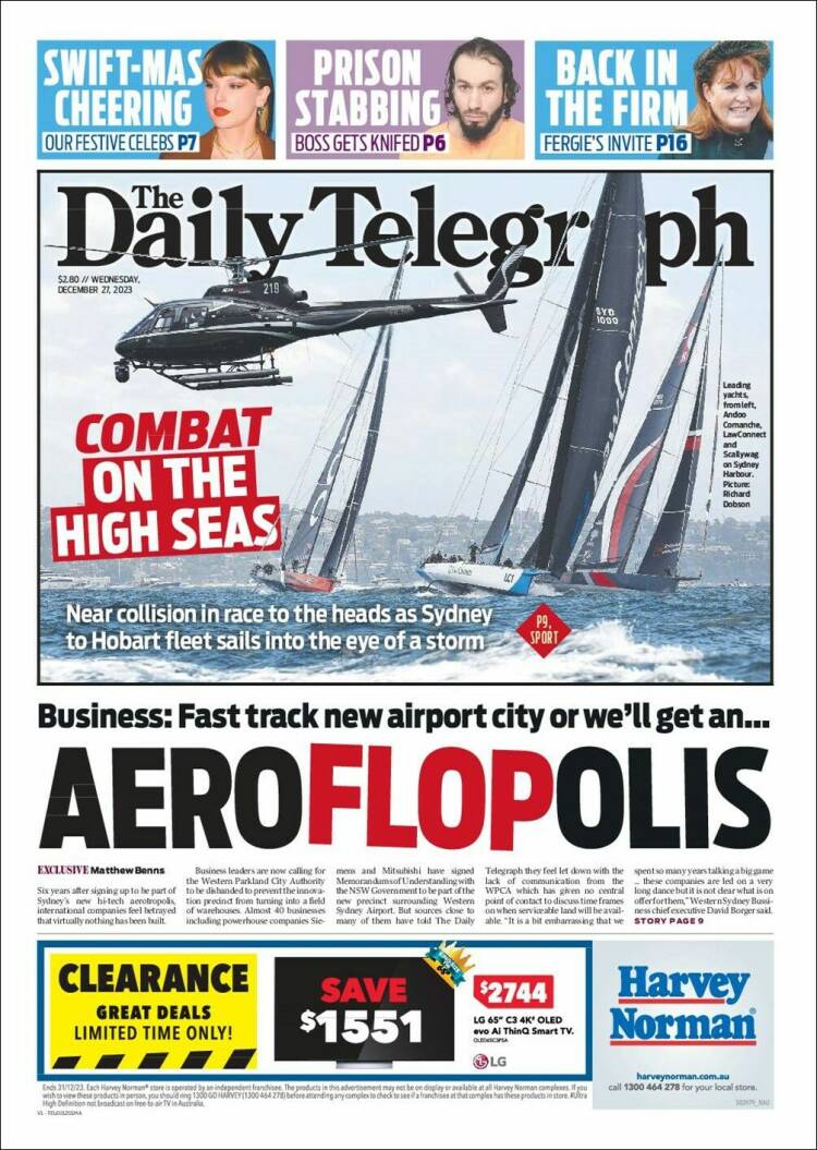 Portada de The Daily Telegraph (Australia)