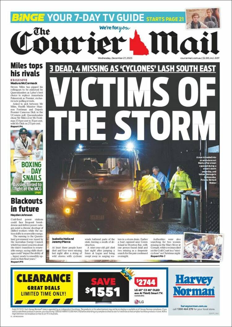 Portada de The Courier-Mail (Australia)