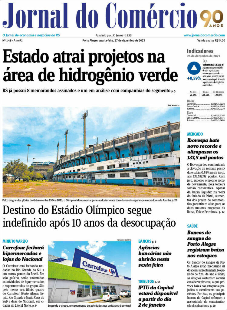 Portada de Jornal do Comércio (Brasil)