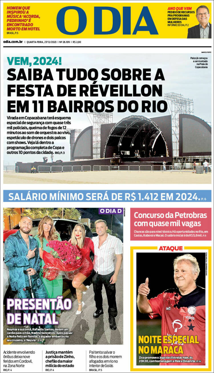 Portada de O Dia (Brasil)