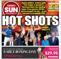 Portada de The Toronto Sun (Canadá)