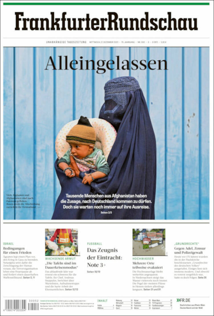 Portada de Frankfurter Rundschau (Alemania)