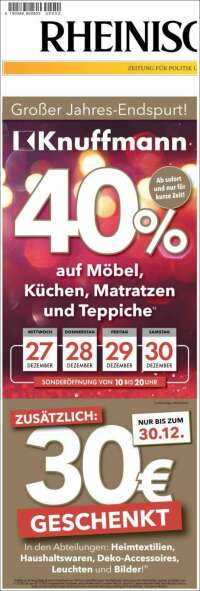 Portada de Rheinische Post (Alemania)