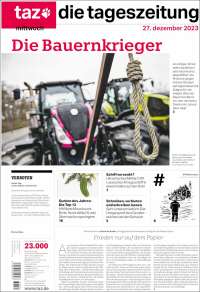 Portada de Die Tageszeitung (Alemania)