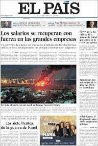 Portada de El País (España)