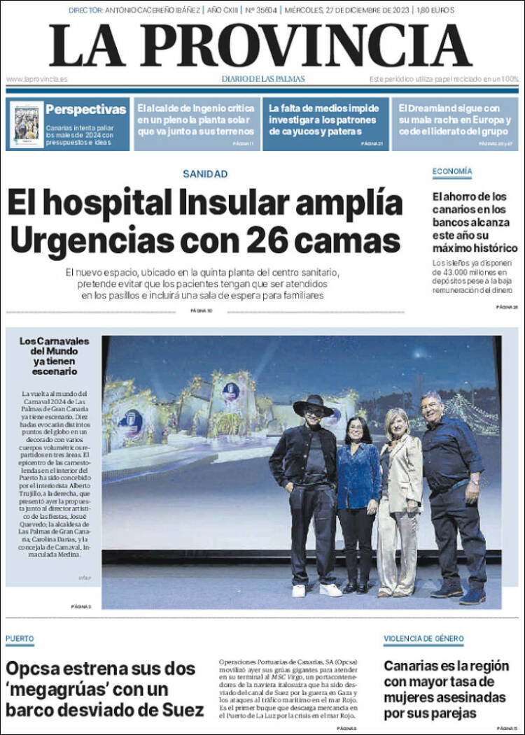 Portada de La Provincia (España)