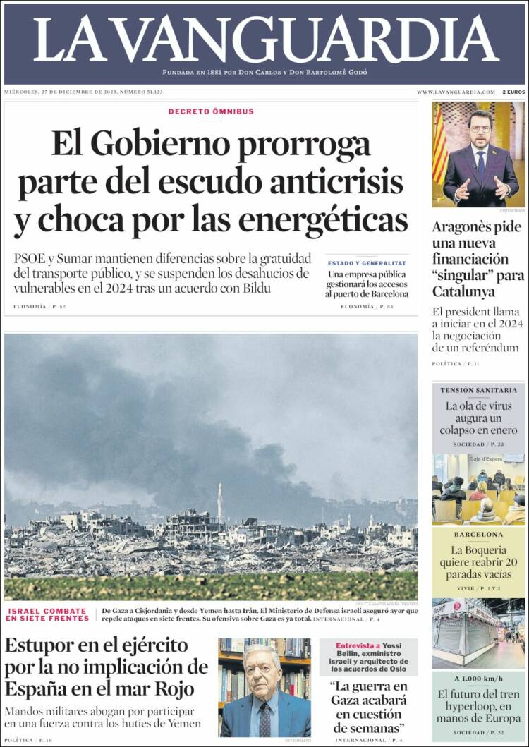 Portada de La Vanguardia (España)