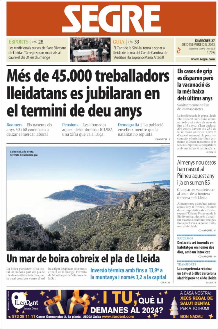 Portada de Segre (España)