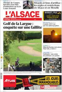 Portada de Journal L'Alsace (Francia)