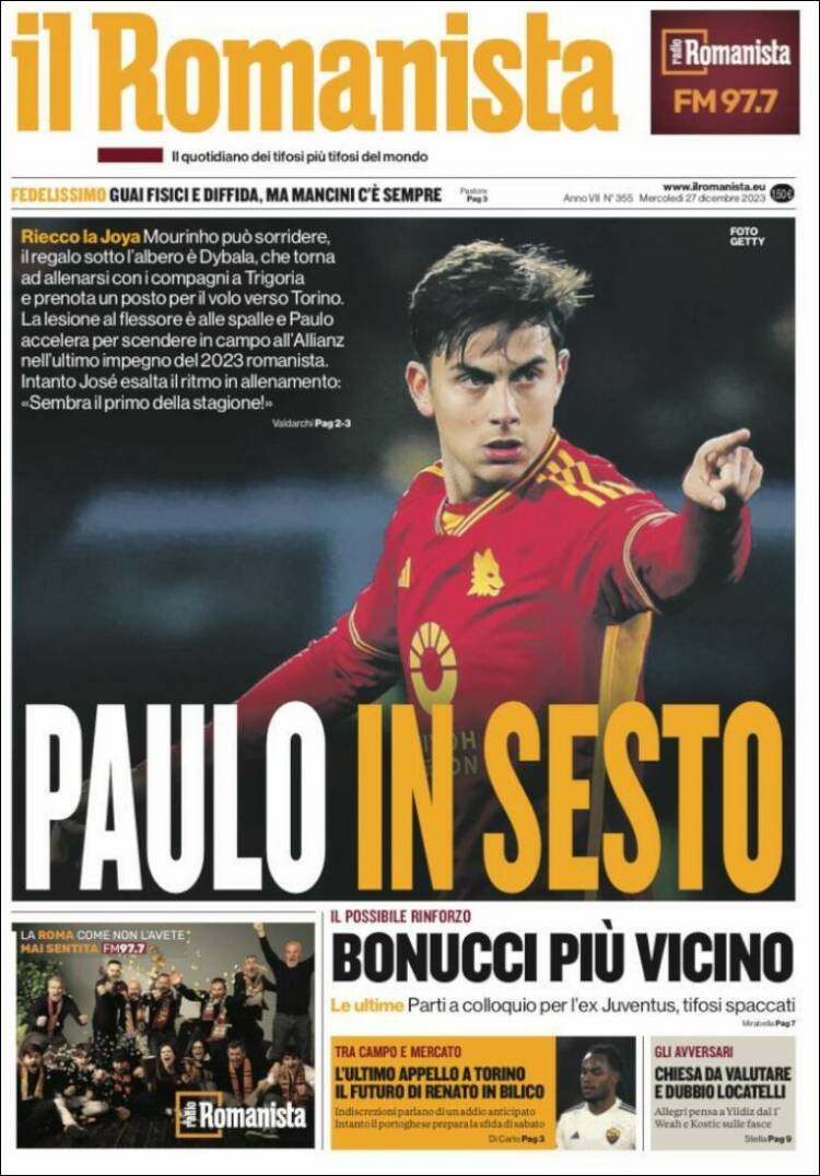 Portada de Romanista (Italia)