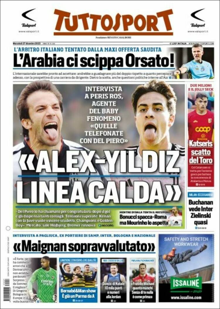 Portada de Tuttosport (Italia)