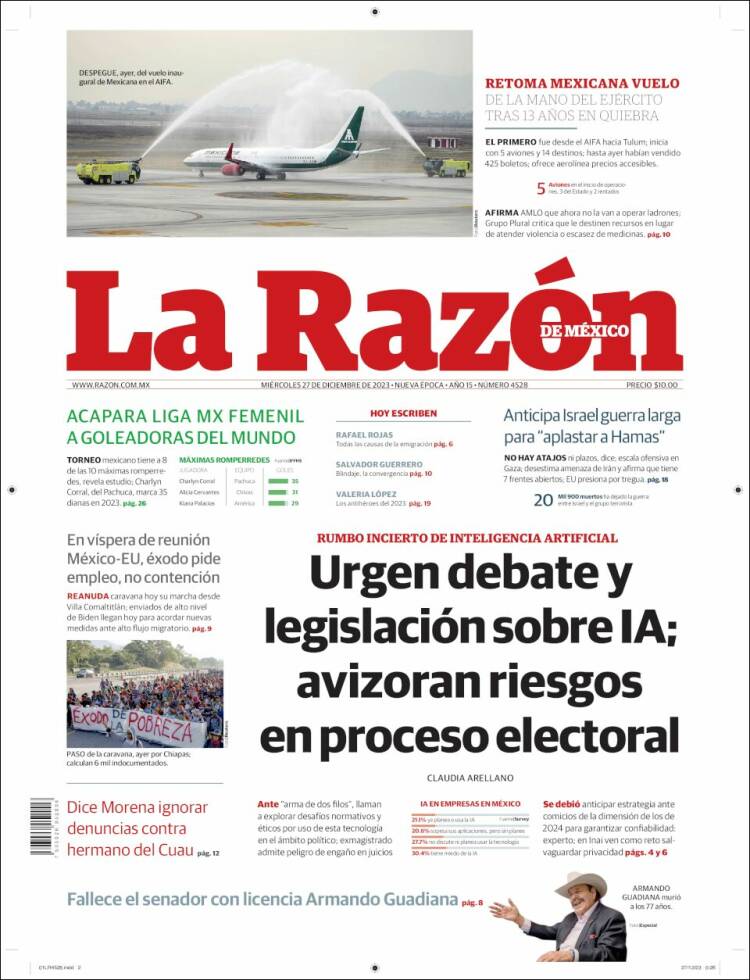 Portada de La Razón (M&eacute;xico)