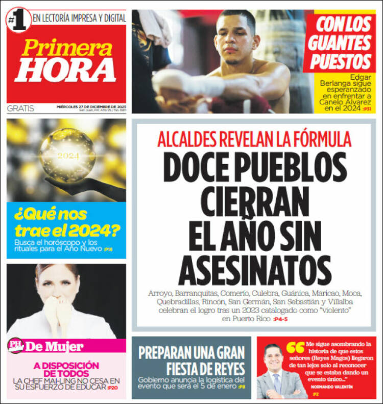 Portada de Primera Hora (Puerto Rico)