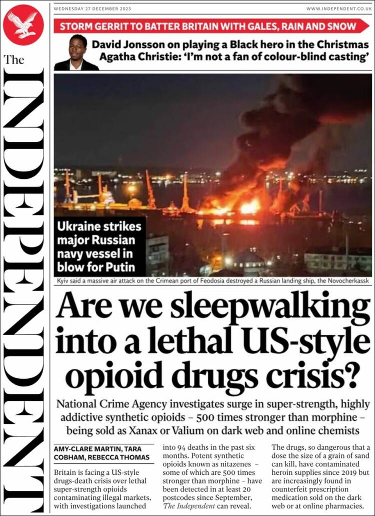 Portada de The Independent (Reino Unido)