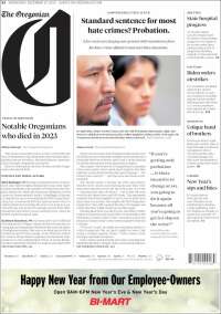 Portada de The Oregonian (USA)