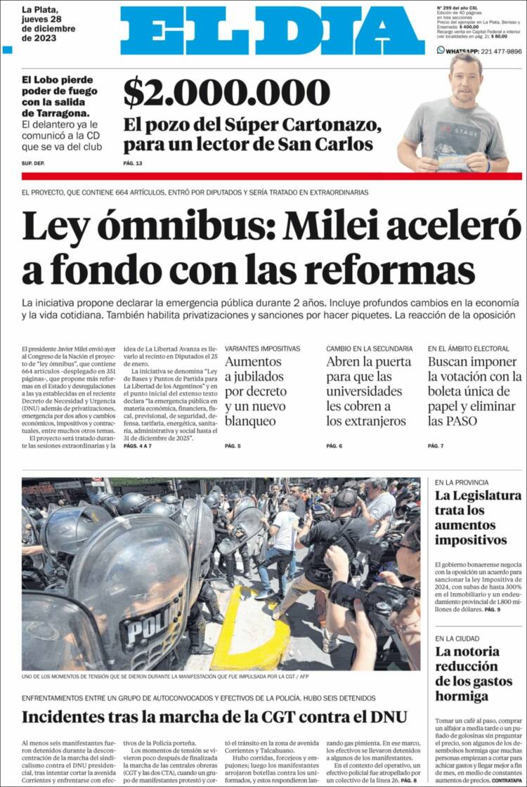 Portada de El Día de la Plata (Argentina)