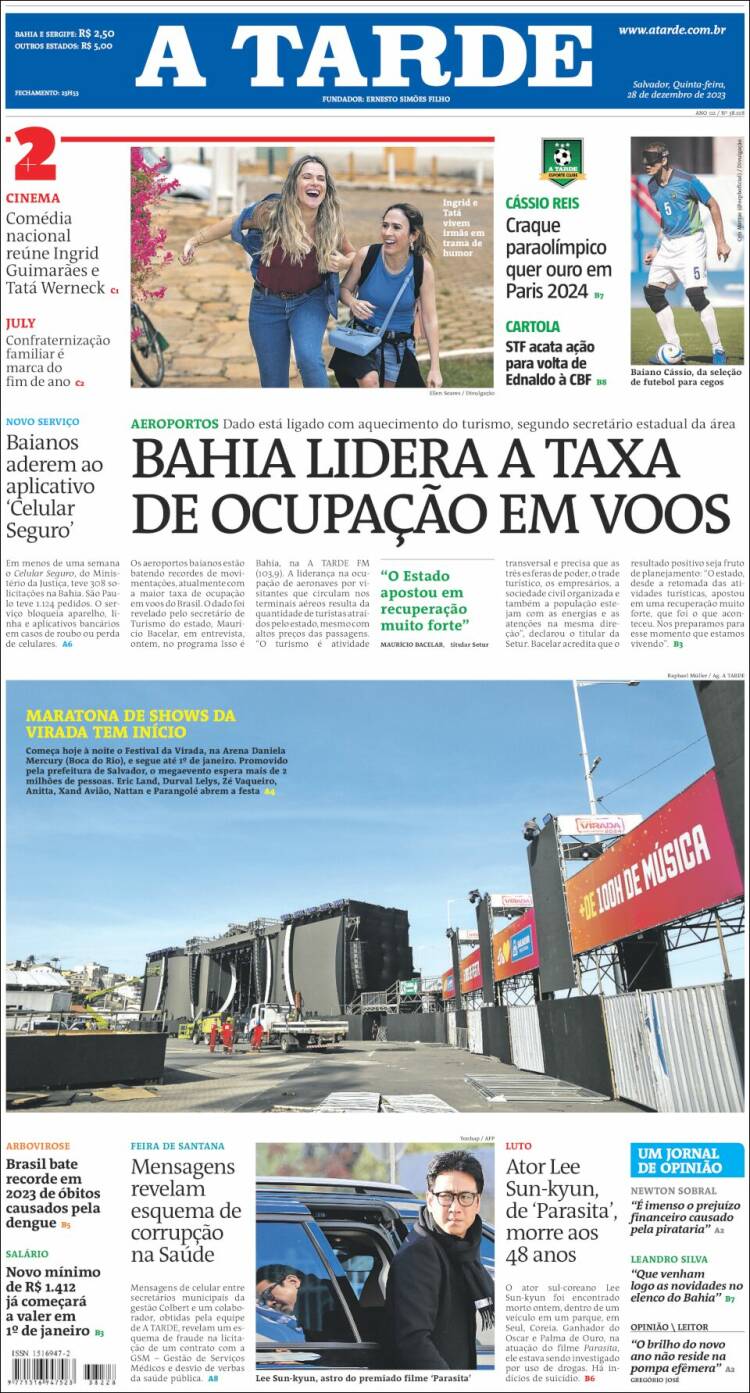 Portada de Diário A Tarde (Brasil)