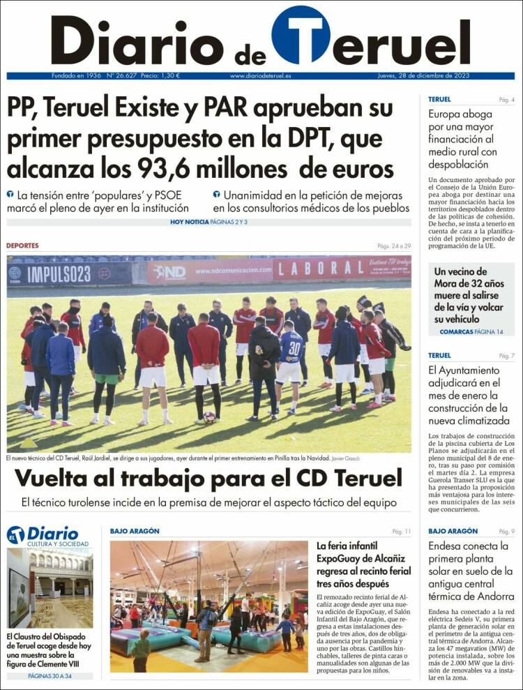 Portada de Diario de Teruel (España)