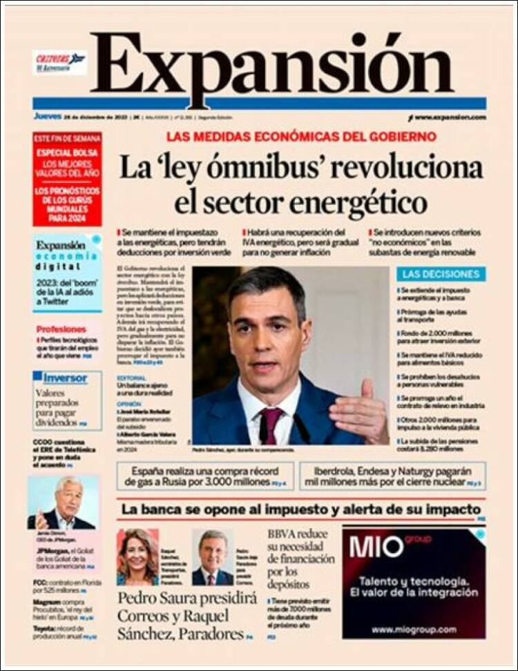 Portada de Expansión (Espa&ntilde;a)