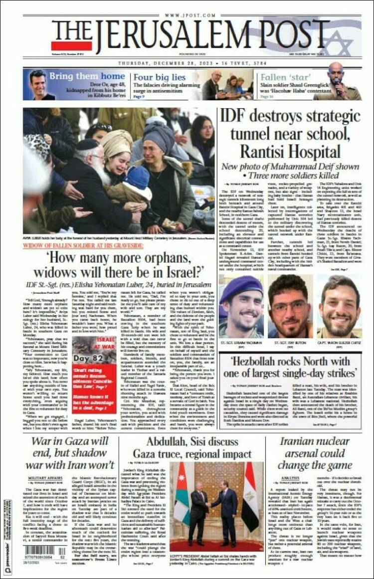Portada de The Jerusalem Post (Israel)