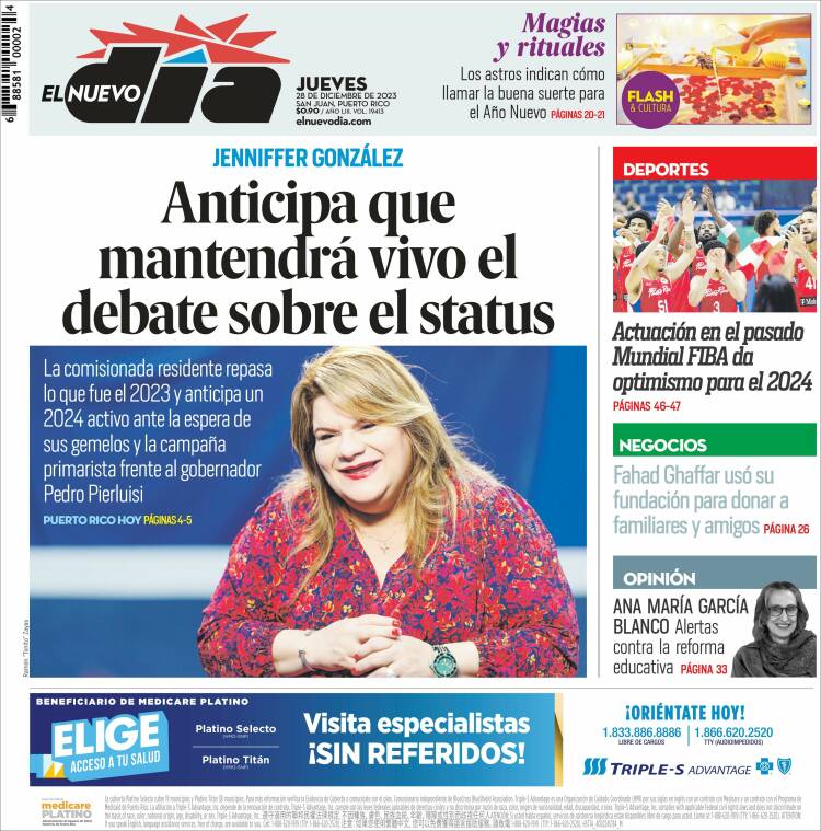 Portada de El Nuevo Día (Puerto Rico)
