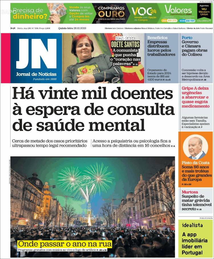 Portada de Jornal de Notícias (Portugal)