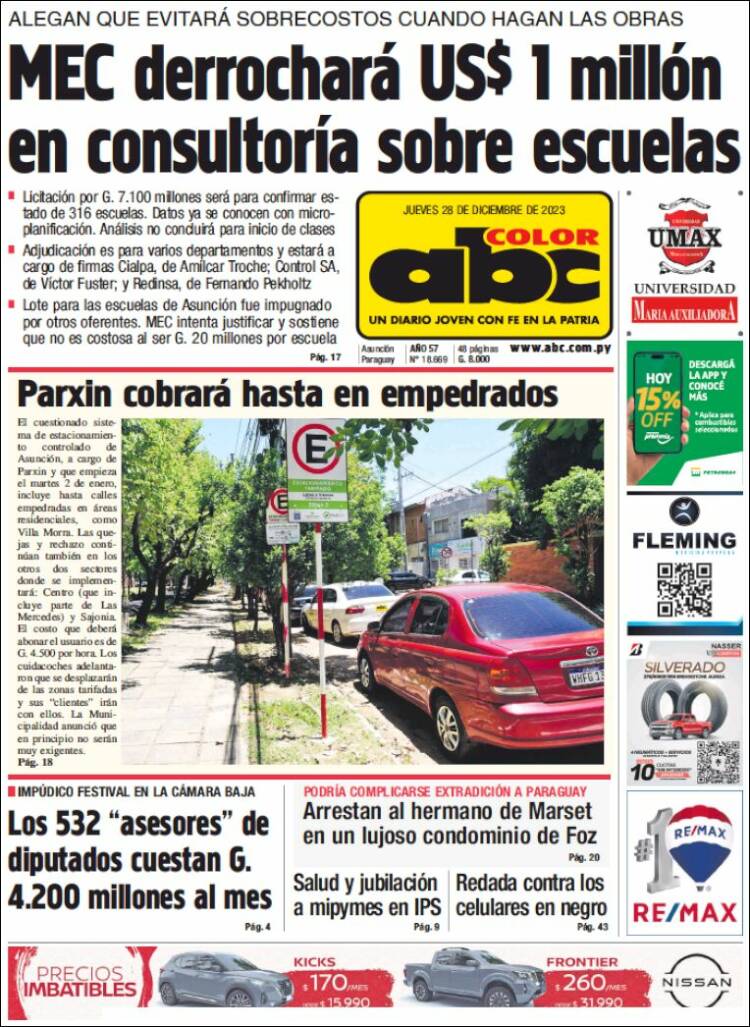 Portada de ABC Color (Paraguay)