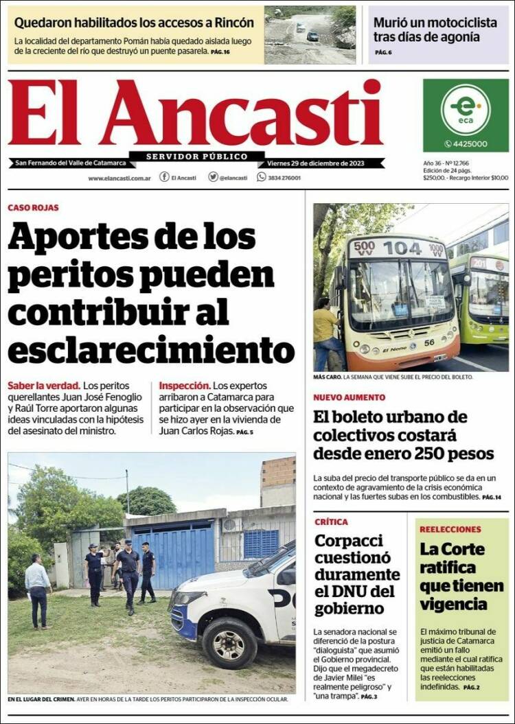 Portada de El Ancasti (Argentina)