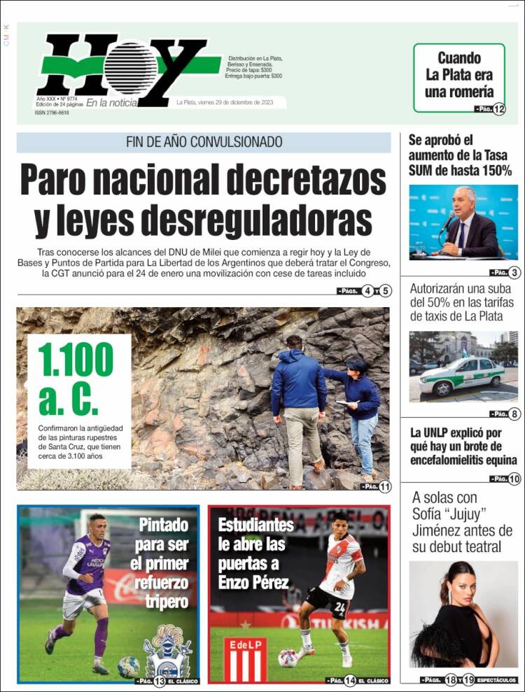 Portada de Diario Hoy (Argentina)