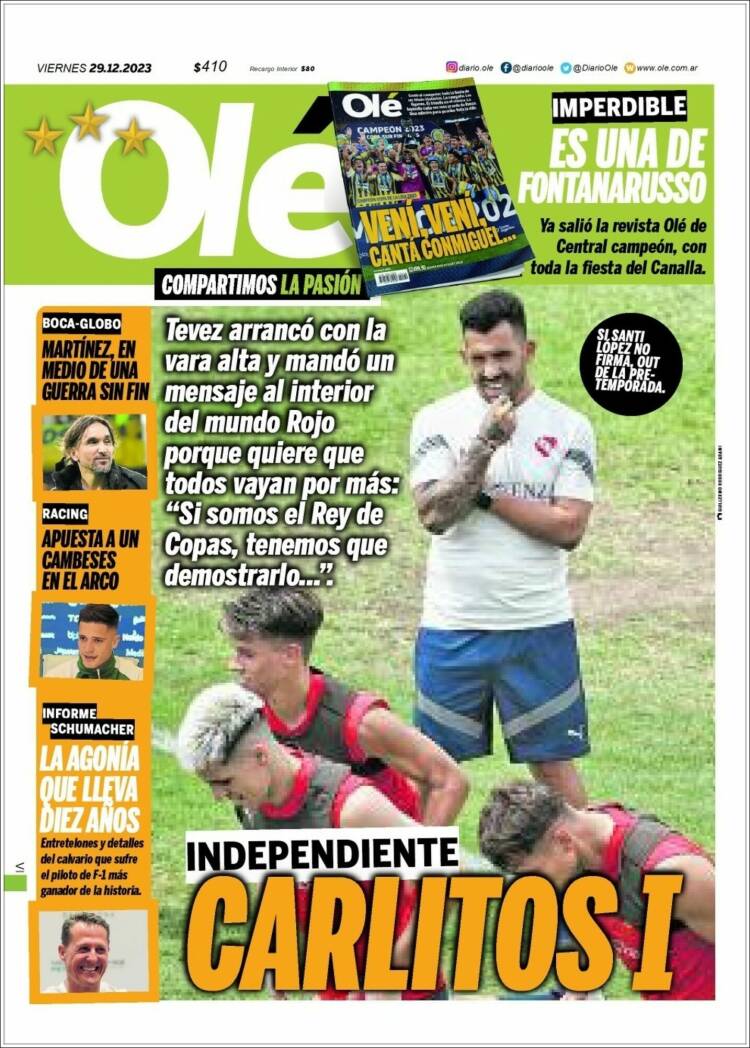 Portada de Olé (Argentina)